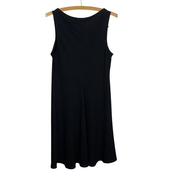 S.L.Fashions Vintage 90's Black Draped Neck Sleevless Midi Sheath Dress Size 14 - Picture 2 of 5